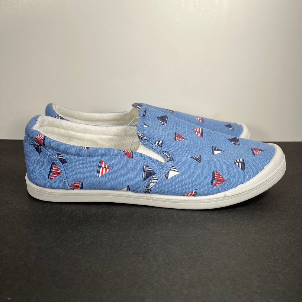 NEW Tommy Bahama Rossi Nautical Sailor Boats Blue Comfort Slip On Loafers